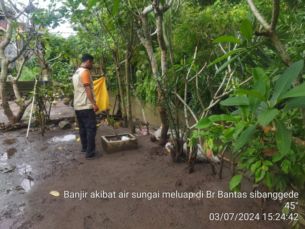 Banjir di Banjar Bantas Kelod, Desa Sibanggede, Kecamatan Abiansemal Tanggal 03 Juli 2024